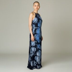 XScape - Ice Blue Floral/black Full Length Fit & Flare - Size 10 NWOT